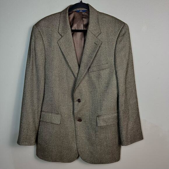 Brooks Brothers sport coat Men's 47 R tweed preppy brown green wool EXCELLENT - Picture 1 of 12